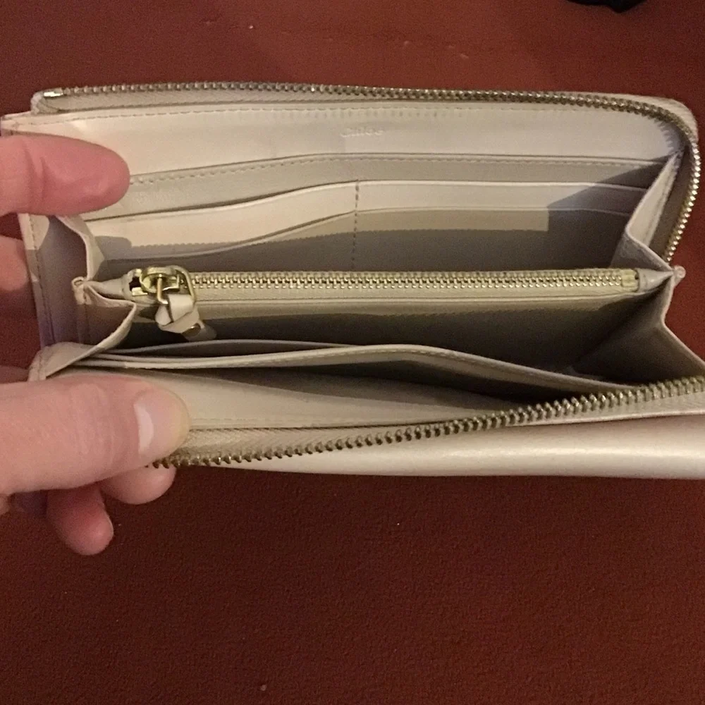 Chloe Pale Pink Leather Zip-Around Wallet
